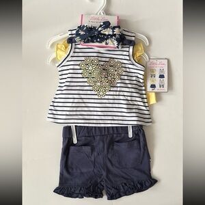 Little Lass Girls Outfit Set 12M